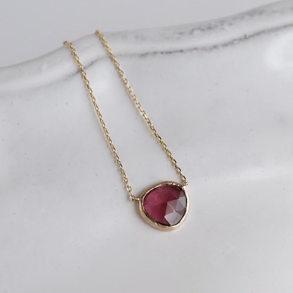 Garnet necklace [OP742K10YG] 1枚目の画像