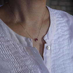 Garnet necklace [OP742K10YG] 第6張的照片