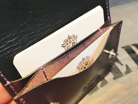 名刺入れ カードケース ルガトーレザー 手縫い 定期入れ レザークラフト 革小物 ハンドクラフト 限定品 新品未使用 