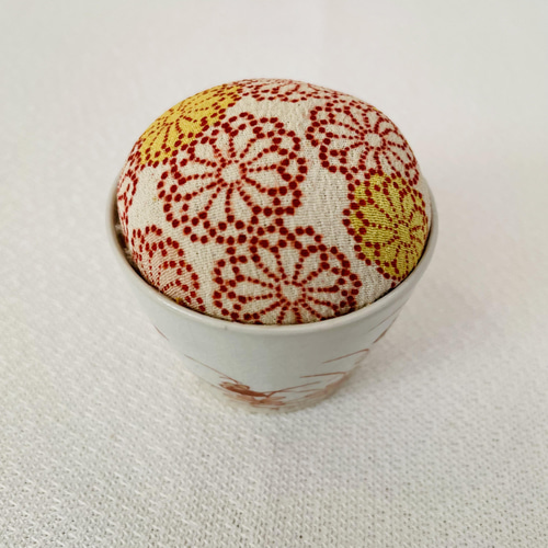 マグネット ピンクッション アンティーク 九谷焼 着物リメイク 陶器と