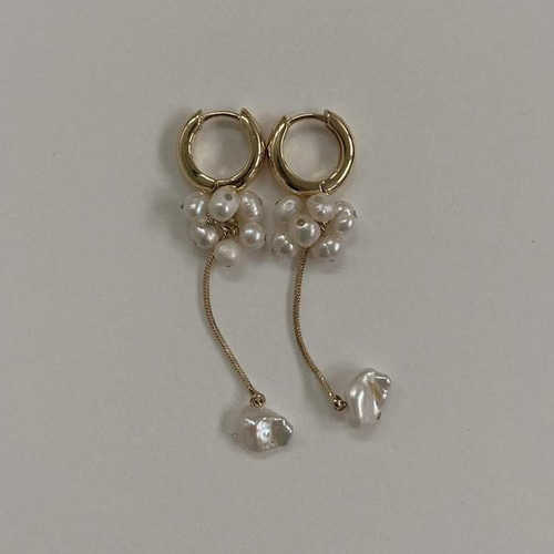 No.120 / つぶつぶパールピアス・イヤリング 天然パール ケシパール 