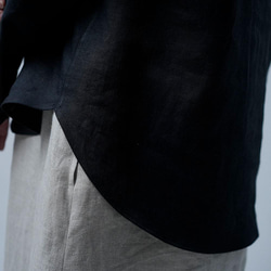 [wafu] 亞麻襯衫睡衣 / 黑色 t030e-bck1 第8張的照片