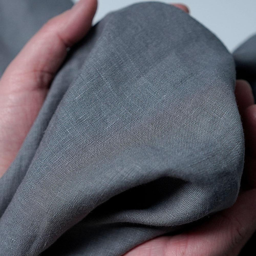 wafu】Linen Shirt スリーピングシャツ / 鈍色(にびいろ) t030e