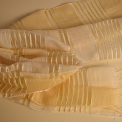 シルクとコットンの透かし織りストール「密陀僧色～生地白」 6枚目の画像