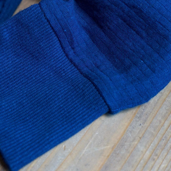 三重格子薄紗運動衫/海軍藍/赤塔棉 第10張的照片