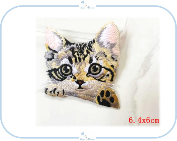 ES56 アップリケ 刺繍 ネコ デザイン キジトラ ねこ 猫 動物 ハンドメイド リメイク 刺繍 手芸 海外 2枚目の画像
