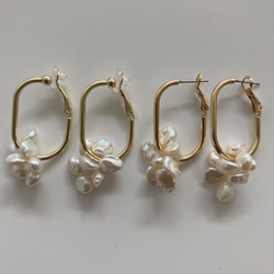 No.115 / 2wayケシパールピアス・イヤリング 天然パール ケシパール 