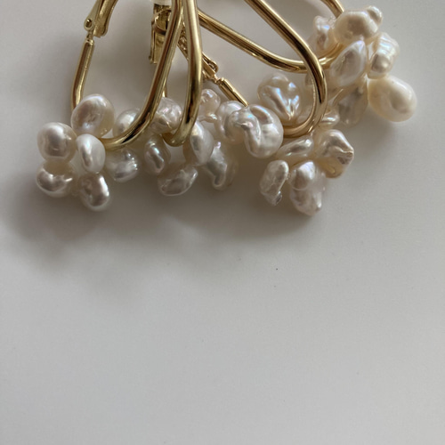 No.115 / 2wayケシパールピアス・イヤリング 天然パール ケシパール 