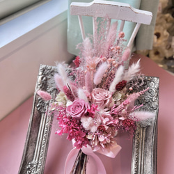 くすみピンクのミニウェディングブーケ　プリザーブドフラワー　前撮り　プレゼント　母の日　 3枚目の画像