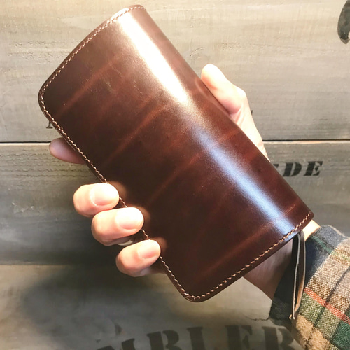トラッカーズウォレット ルガトーレザー 革財布 手縫い サドル