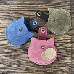 猫のコインケース　本革　ヒモ付き　送料無料 4枚目の画像