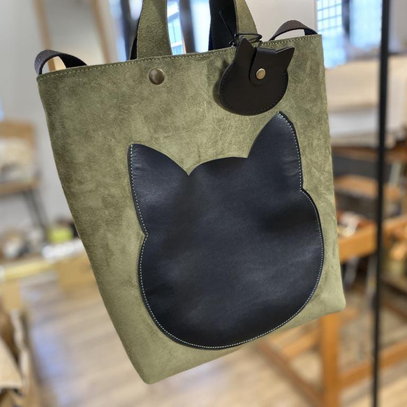 猫のコインケース　本革　ヒモ付き　送料無料 5枚目の画像