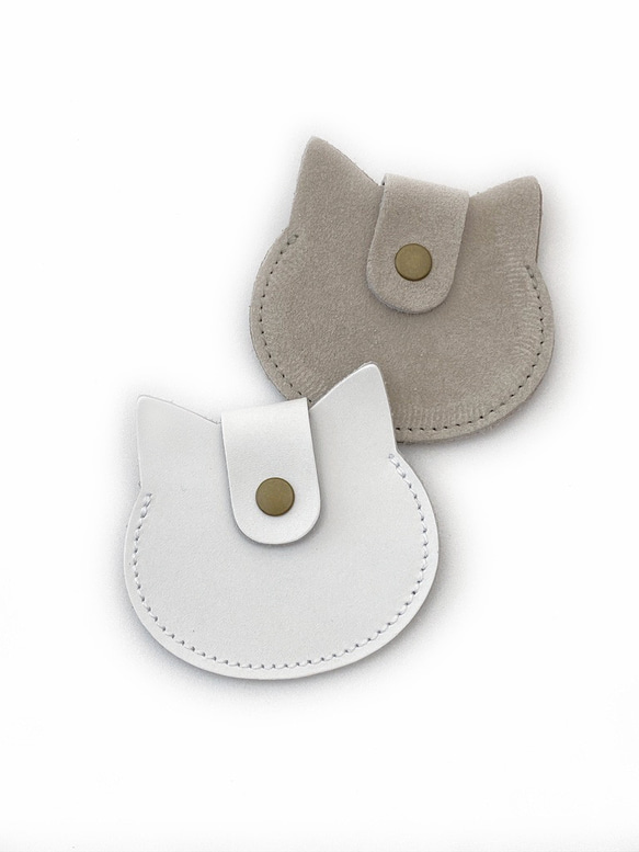 猫のコインケース　本革　ヒモ付き　送料無料 1枚目の画像