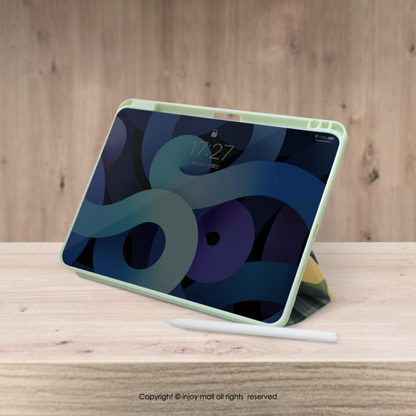 iPad case 12.9/Air5/iPad 9/mini 6系列Smart cover皮革平板保護 深情百合花 第5張的照片