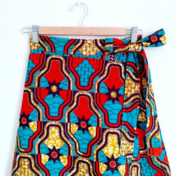 アフリカ布巻きスカート (ひざ丈) 4枚目の画像