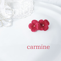 耳元に咲く刺繍Flower⋆*Grace Carmine 1枚目の画像