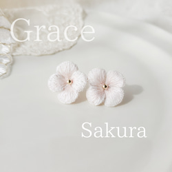 春色*°耳元に咲く刺繍Flower⋆*Grace Sakura 1枚目の画像