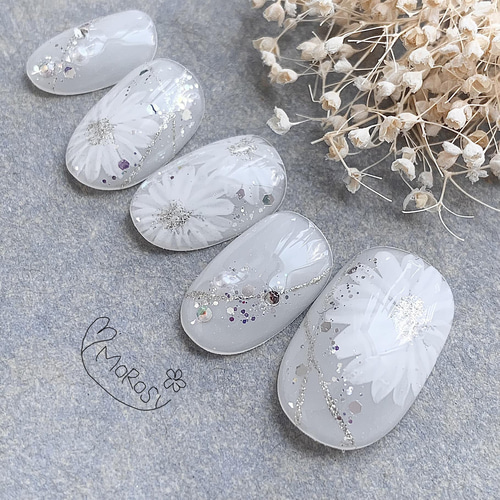 MOROSY199☆ブライダルネイル ウェディング 花嫁 結婚式 白 花