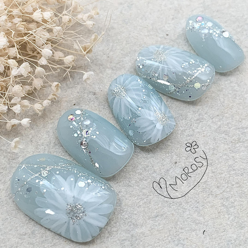 ネイルチップ ブライダル 結婚式 ウェディング 花嫁 フルオーダーネイル 東京/渋谷/大人可愛いブライダルネイル/bridalnail/オーダー