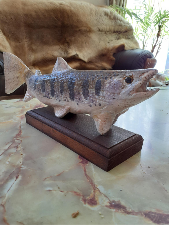 山女魚一本彫り 2枚目の画像