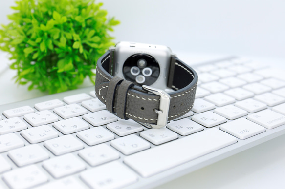 【新作】高級革使用Apple Watch トゴ　レザーベルト　レザーバンド　時計バンド D92 高級金具付け 5枚目の画像