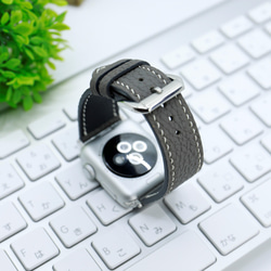 【新作】高級革使用Apple Watch トゴ　レザーベルト　レザーバンド　時計バンド D92 高級金具付け 3枚目の画像