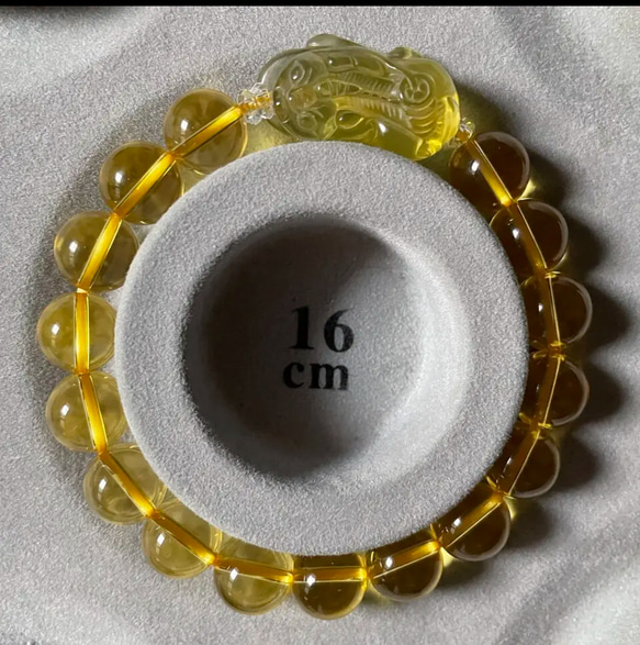 【内径16cm】黄水晶ヒキュウ　シトリン　ブレスレット 3枚目の画像