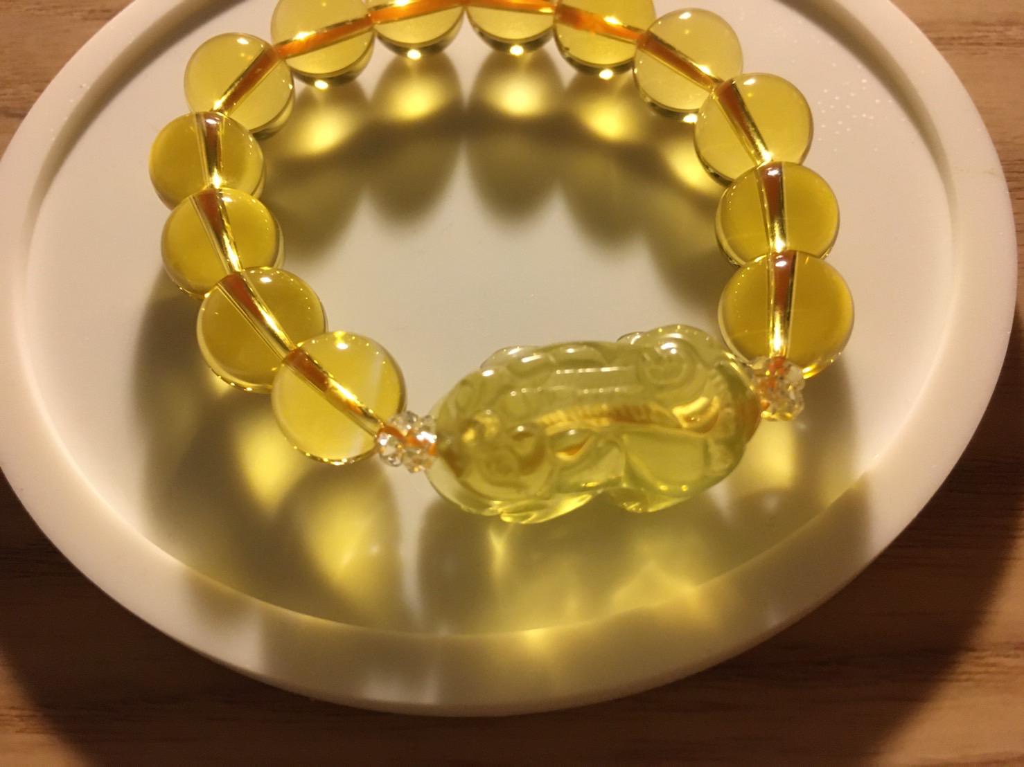 【内径16cm】黄水晶ヒキュウ　シトリン　ブレスレット