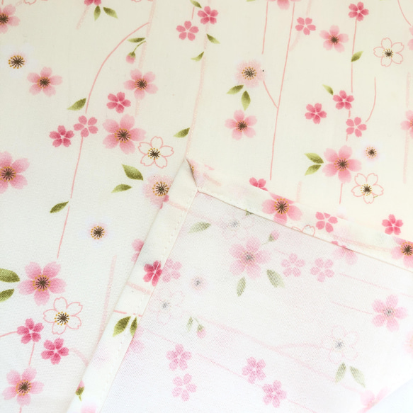 ＊春＊枝垂れ桜のお弁当袋＆ランチョンマットセット＊さくら・ピンク・和柄・巾着・ギフト・プレゼント 6枚目の画像