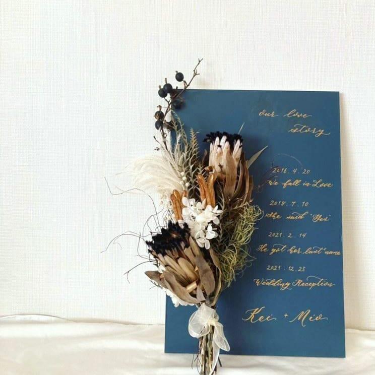 ウェディング ウェルカムボード ｢Modern calligraphy × dried flower｣