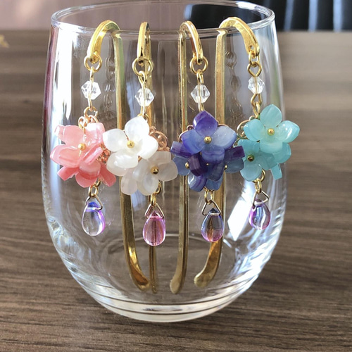 紫陽花♡お花のブックマーカー（しおり） しおり・ブックマーク star