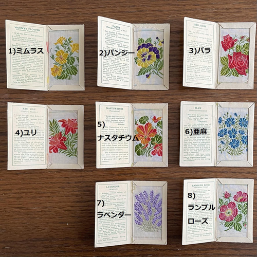 花の刺繍シガレットカードMサイズ 60枚＋1枚セットスイートピー