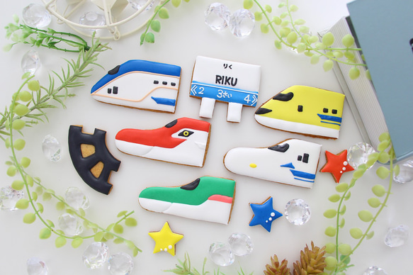 新幹線　人気No.2　【アイシングクッキー】　誕生日　オーダー　プレゼント　通販　新幹線クッキー　インスタ映え 10枚目の画像