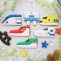 新幹線　人気No.2　【アイシングクッキー】　誕生日　オーダー　プレゼント　通販　新幹線クッキー　インスタ映え 2枚目の画像