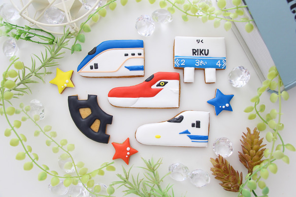 新幹線　人気No.2　【アイシングクッキー】　誕生日　オーダー　プレゼント　通販　新幹線クッキー　インスタ映え 9枚目の画像