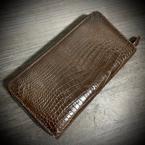 現物写真】高級 クロコダイル センターカット 長財布 ワニ革  