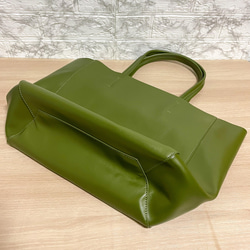 イタリアンレザー　トートバッグ　グリーン　バッグインバッグ付　本革　Ａ４サイズ収納可能　プレゼント 3枚目の画像