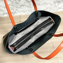 イタリアンレザー　トートバッグ　牛革　本革　メンズ　レディース　バッグ　ブラック ビジネス カジュアル　バッグインバッグ 7枚目の画像