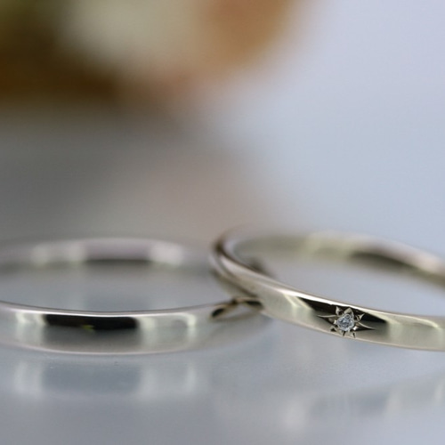 オーダー品 ストレートシンプル結婚指輪 K18WGホワイトゴールド オーダー品 ストレートシンプル結婚指輪 K18WGホワイトゴールド