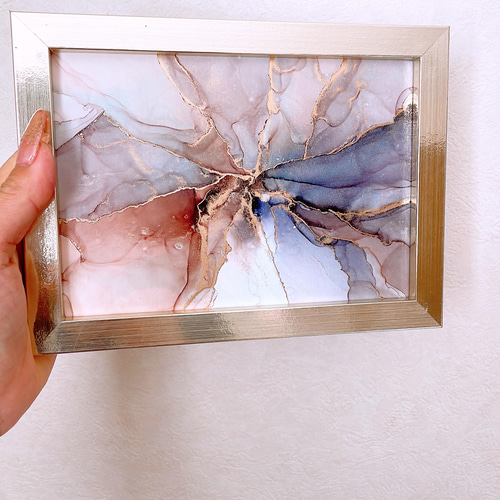 大人気アルコールインクアート、大理石柄アート、アート置物、置物