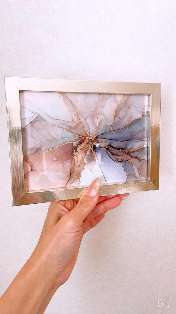 大人気アルコールインクアート、大理石柄アート、アート置物、置物