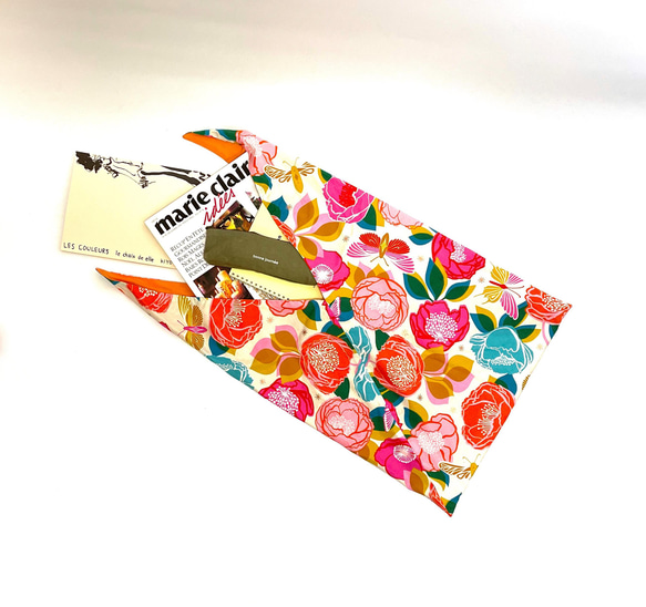 ［再販］musubino bag  花と蝶　<あずま袋>◆ポケット付き 4枚目の画像