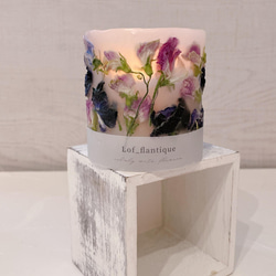 Botanical flower candle(スイートピー) LEDティーライトキャンドル付き 4枚目の画像