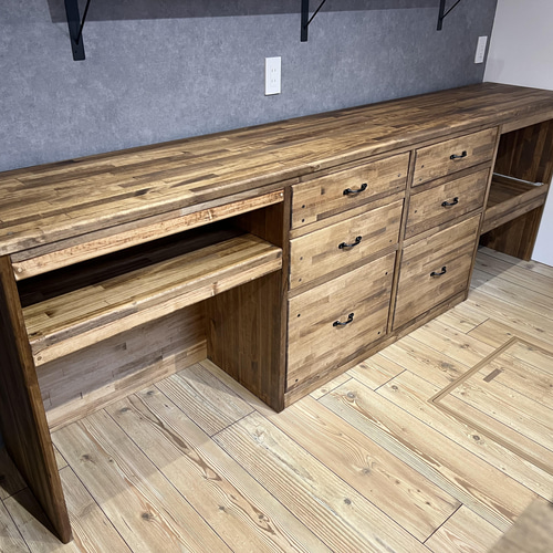 美品✦天然木のキッチンキャビネット・オーダーメイド家具・男前インテリア