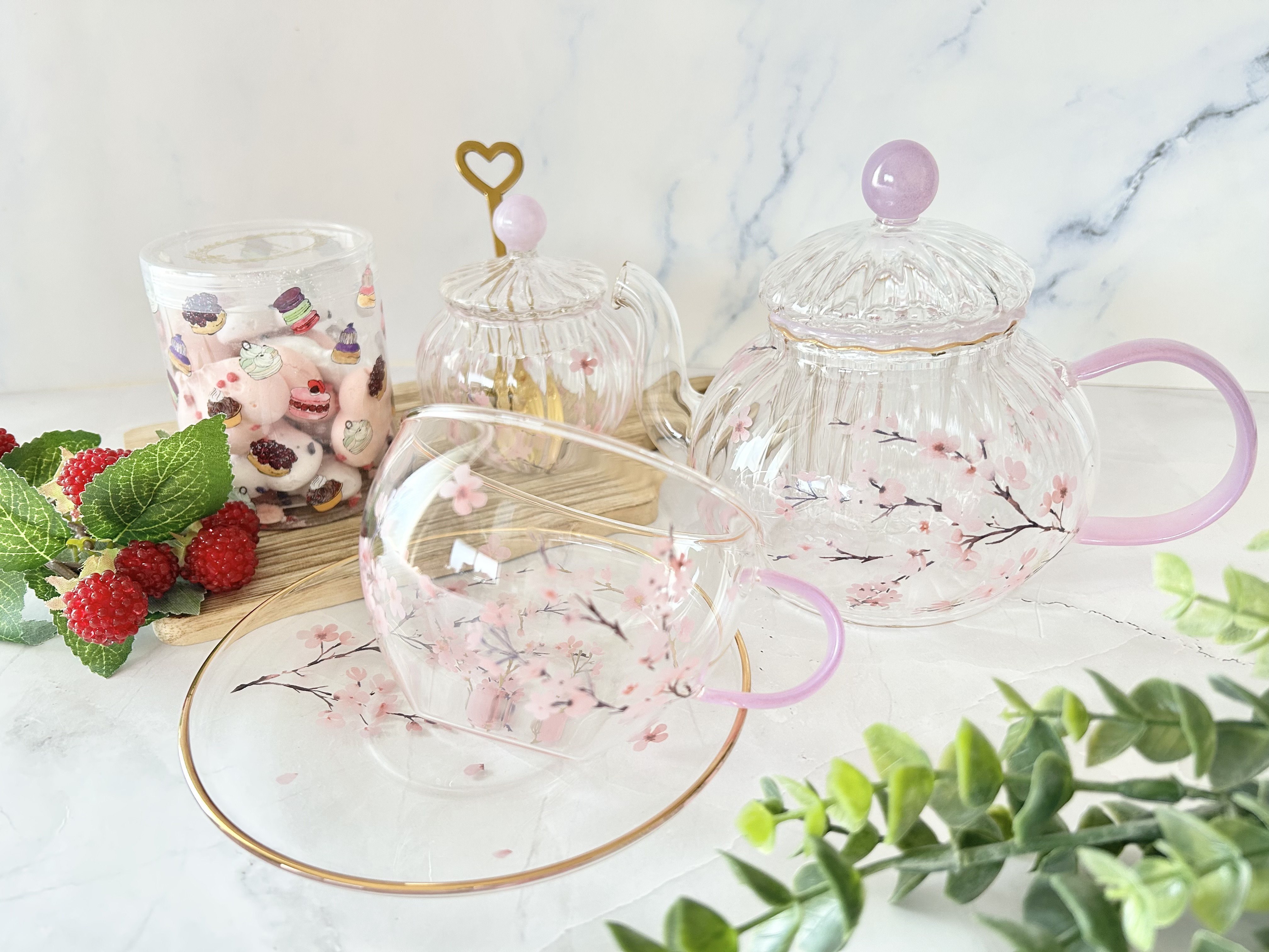 フランツコレクション さくら 桜 ４点セット ティーポットカップソーサースプーン 桜シリーズ第5回「吉祥桜」 カップ＆ソーサー