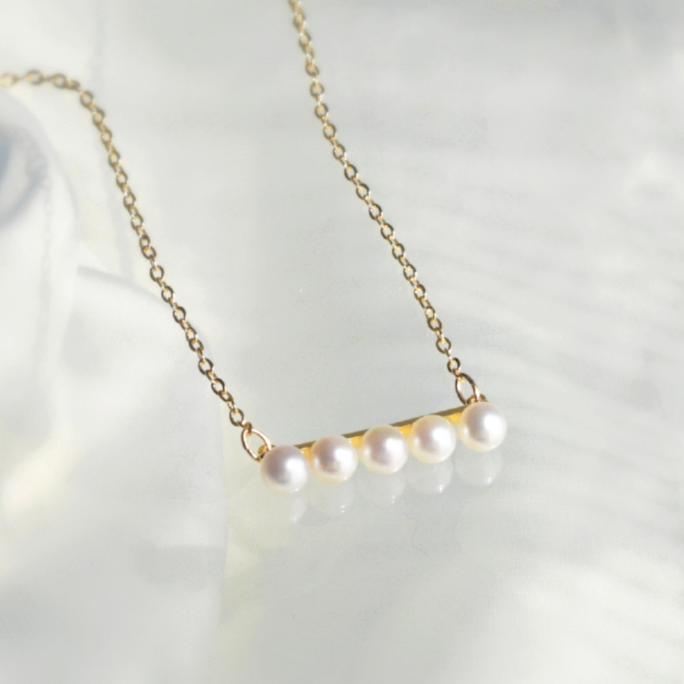 【再販10超】5粒の淡水パールネックレス【14kgf/ステンレス】アレルギー対応◇フォーマルセレモニー◇入学式結婚式真珠