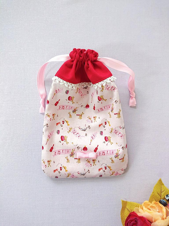 【兔兔樂隊】日系軟妹✽束口袋〝巾着ポーチ✽drawstring bag〞 第3張的照片