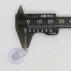 吸盤直径20mm銀色丸玉フック環付き 4枚目の画像