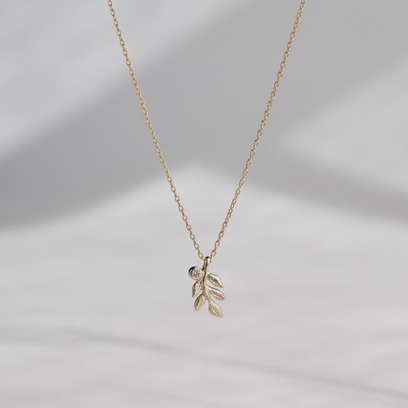 Foliage diamond tiny necklace [P088K10(D)] 2枚目の画像