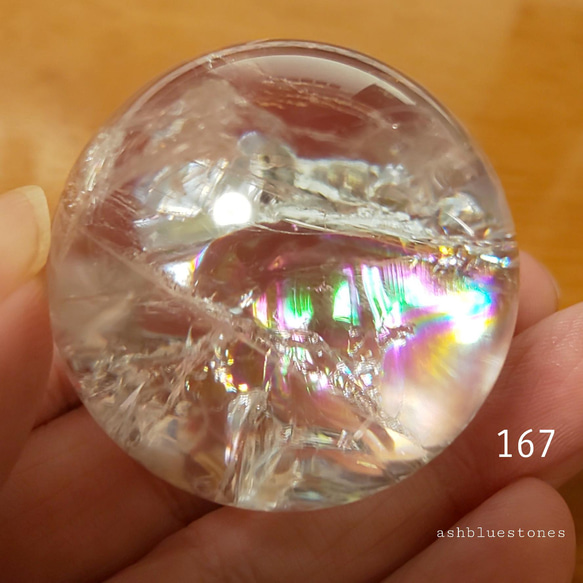 レインボー水晶 スフィア 35.5mm 63.5g(167) 4枚目の画像